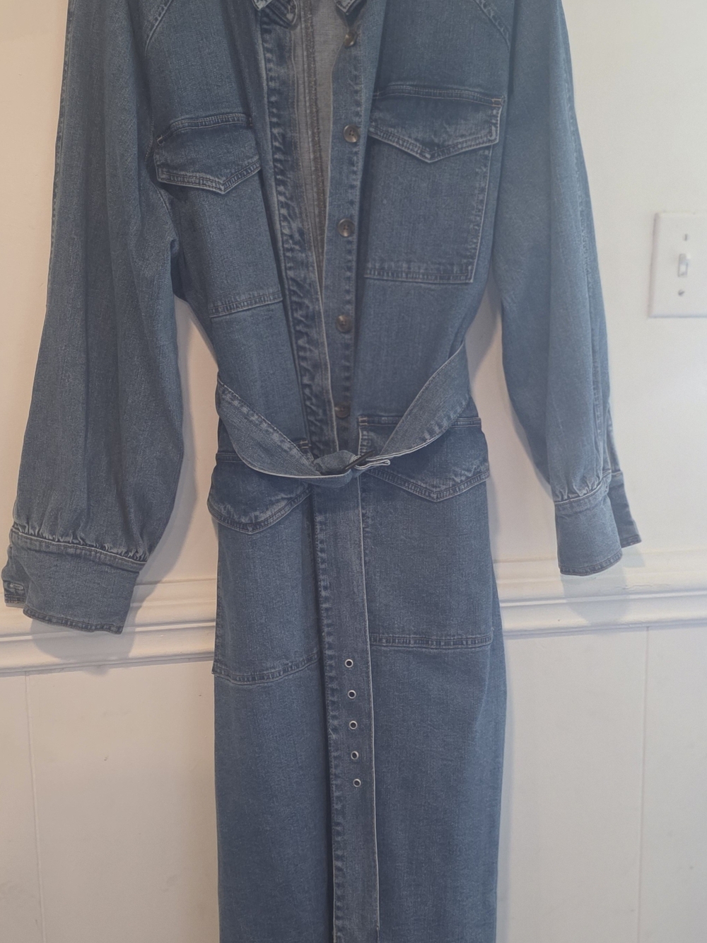 Eloquii Blue Denim Button-Front Dress